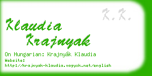 klaudia krajnyak business card